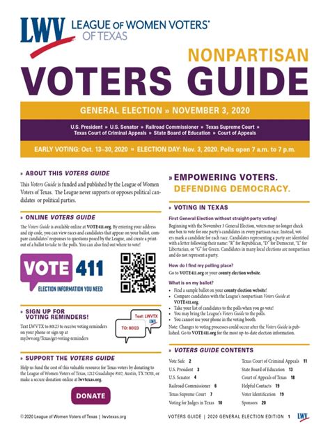 texas women's voters guide